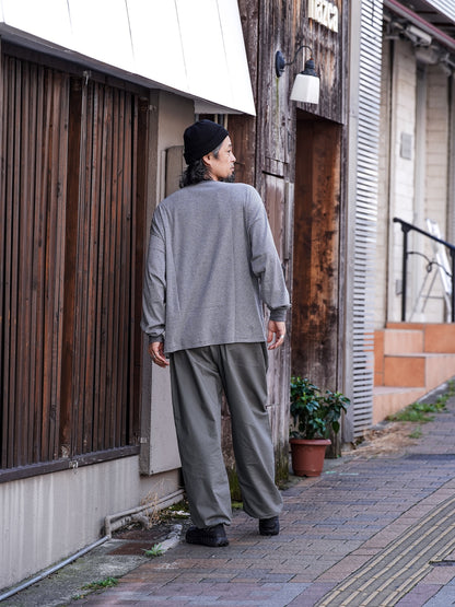 ORGANIC COTTON VERY SOFT BORDER LONG TEE / Heather black