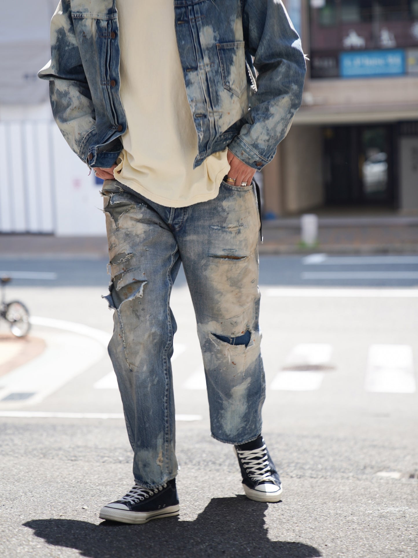 HARD REMAKED FRONT TUCK DENIM JACKET / Indigo(remake)