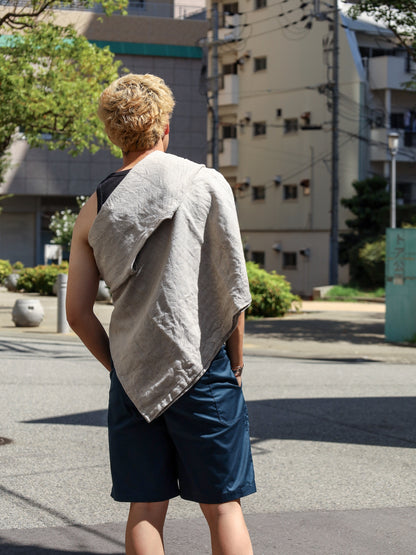 "fulton × CRANK PROJECTS" ハードリネンキャンバスファットシャツ / サンド