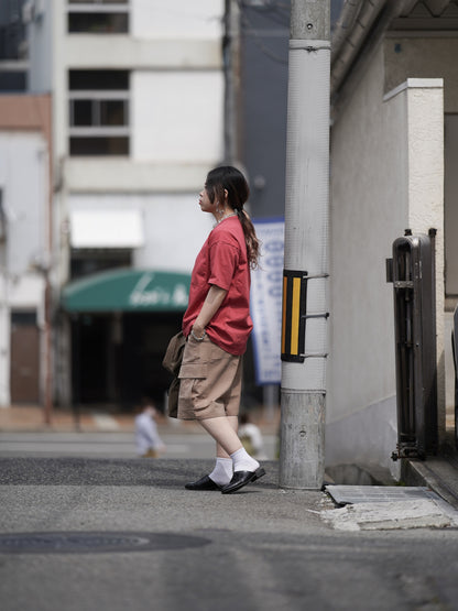 LINEN CARGO 3/4 / Camel