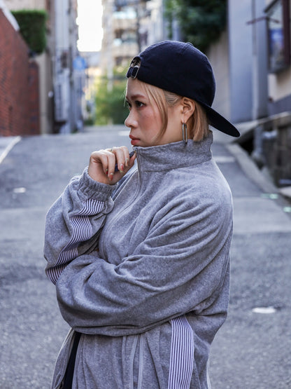 VELOUR TRACK JACKET / Grey