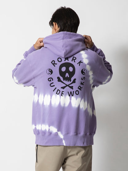 "GUIDE WORKS" TIE DYE P/O HOODED SWEAT / Purple haze shibori