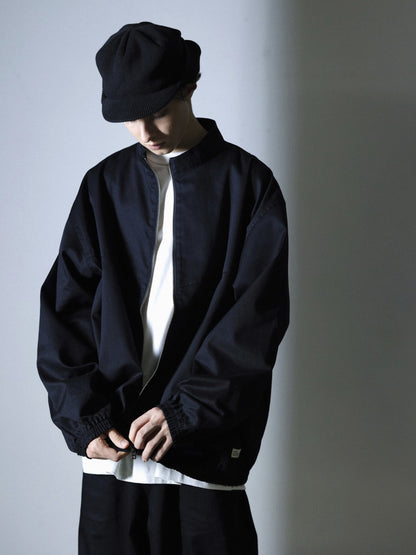 ORGANIC COTTON TWILL TRACK JACKET / Black