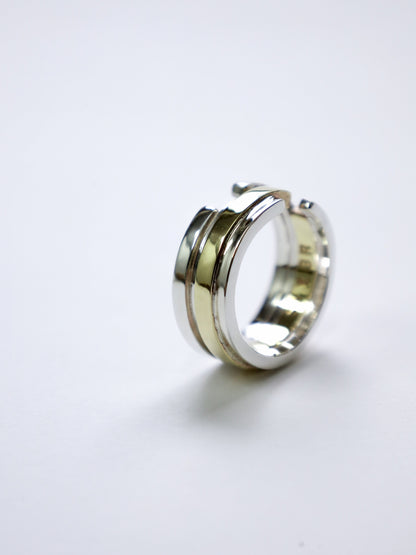 UNEVEN BARS RING / Silver × Brass