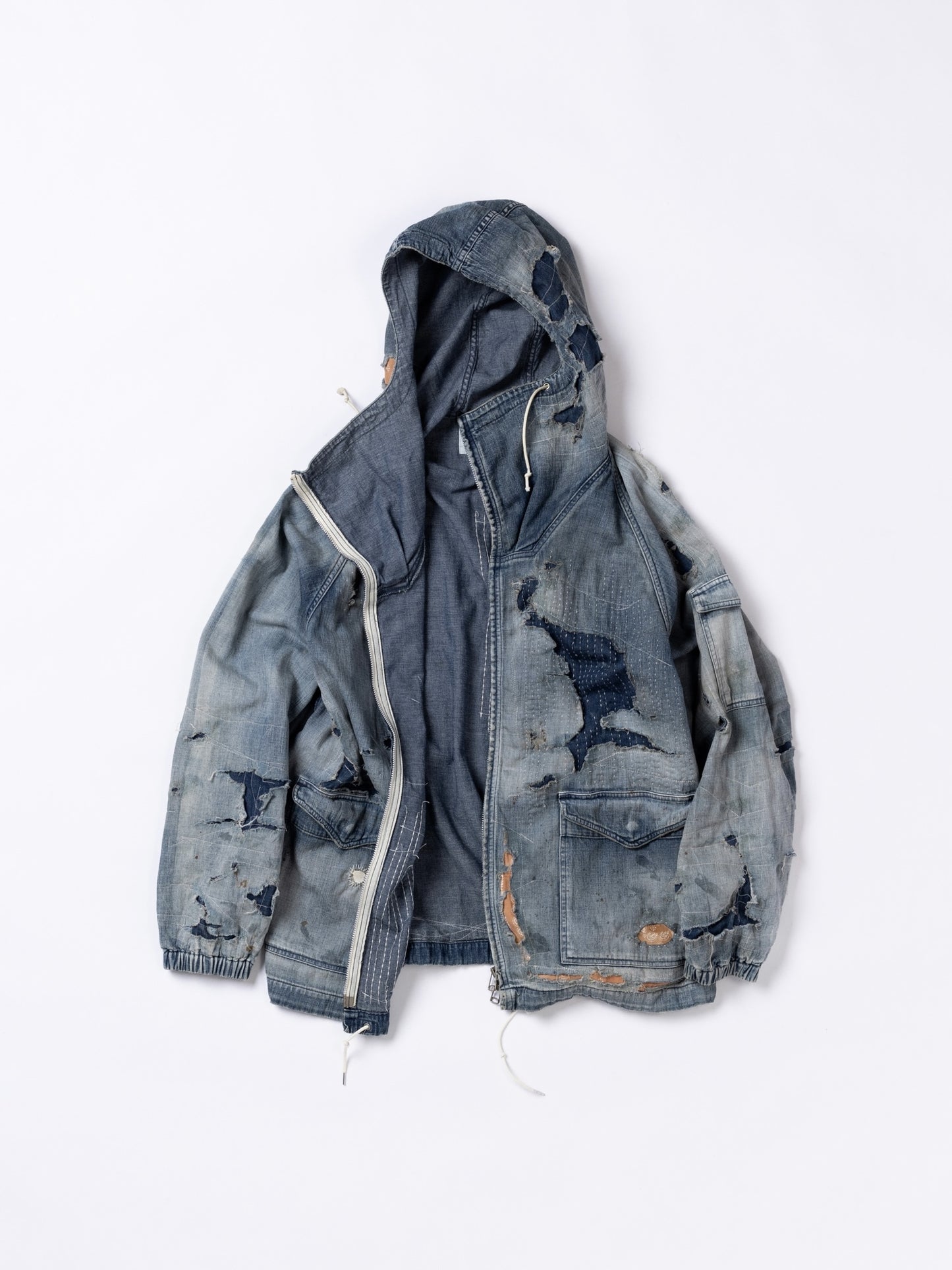 DUAL DENIM REMAKED FULLZIP PARKA / Indigo(remake)