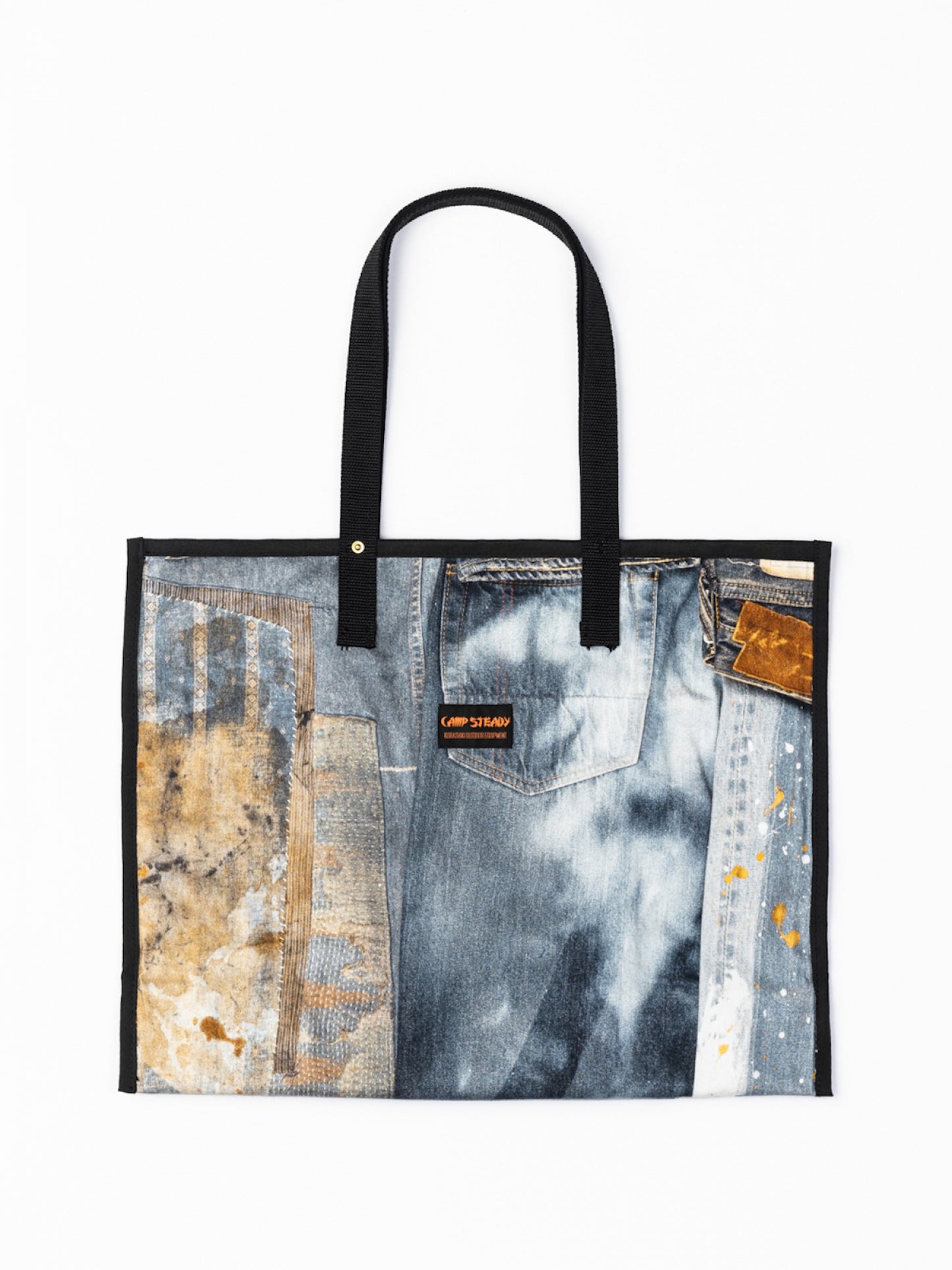 REVERSIBLE CAMP STEADY TOTE BAG / Black×indigo