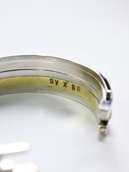 UNEVEN BARS BANGLE(Middle) / Silver × Brass
