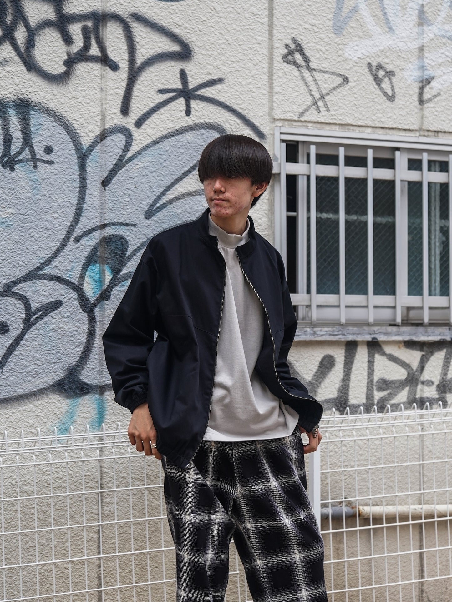 VORTEX 8オンス モックネックバルーン L/S TEE / Silver gray