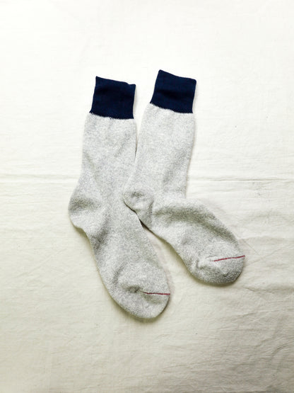 DOUBLE FACE CREW SOCKS SILK & COTTON / 3colors