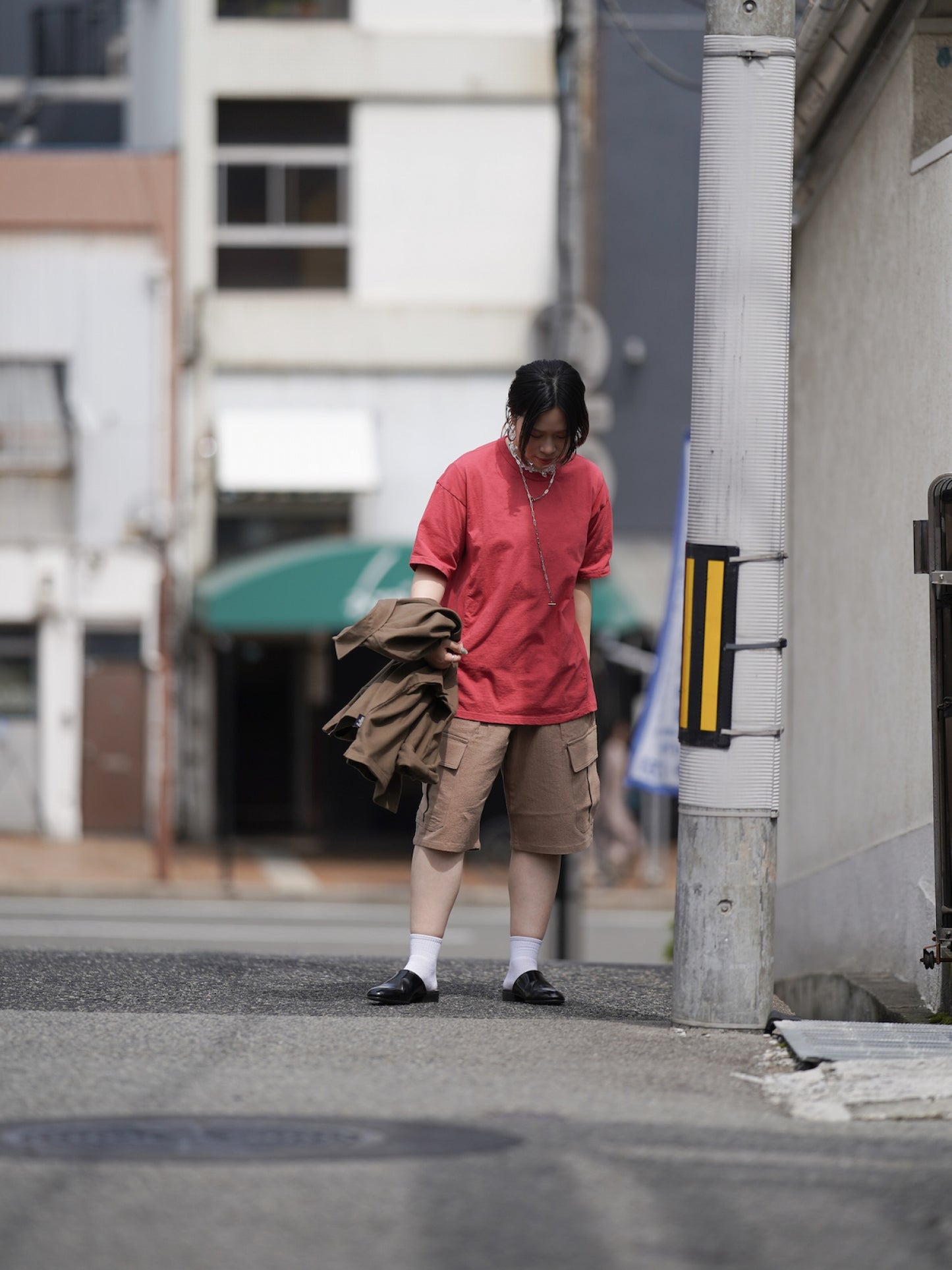 LINEN CARGO 3/4 / Camel