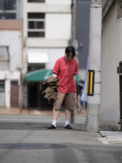LINEN CARGO 3/4 / Camel