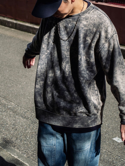 VOO-SPG-094 / SMOKY BLEACHED CREW / Black