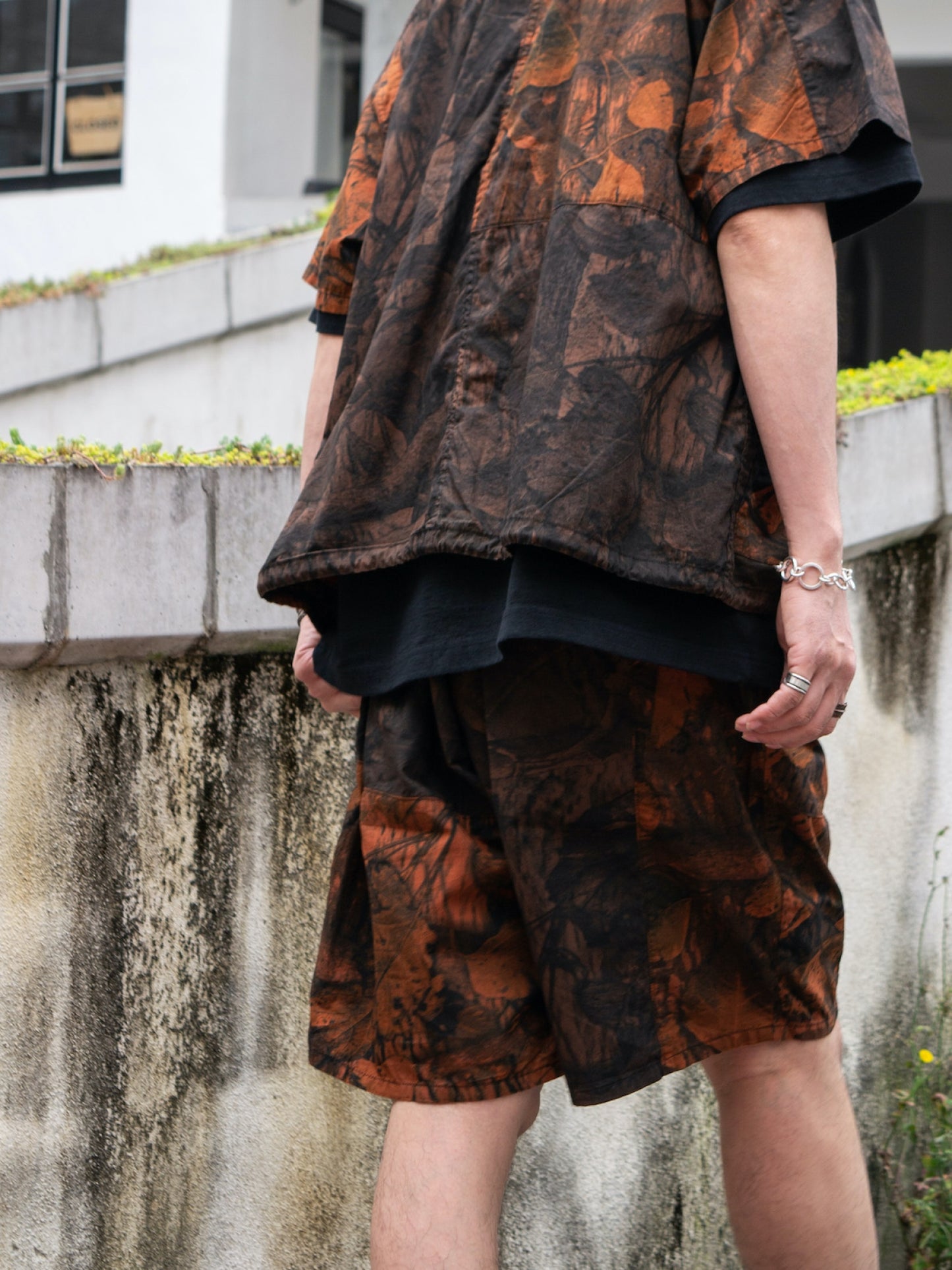 PATCH WORK BAKER SHORTS / Orange