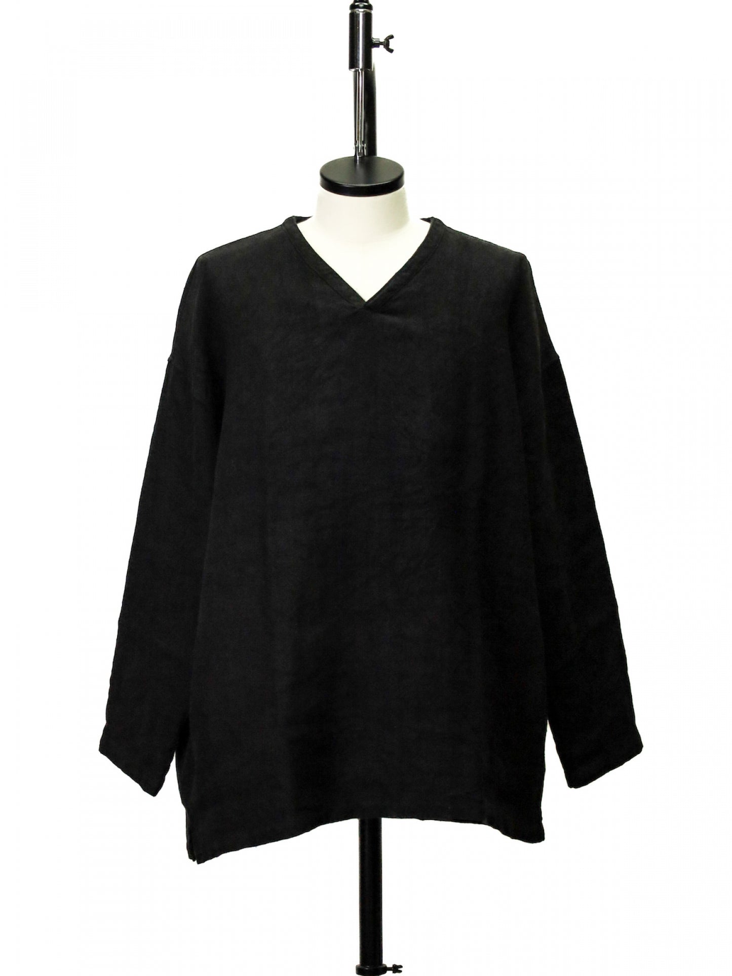 "fulton × CRANK PROJECTS" ハードリネンキャンバスファットシャツ / ブラック