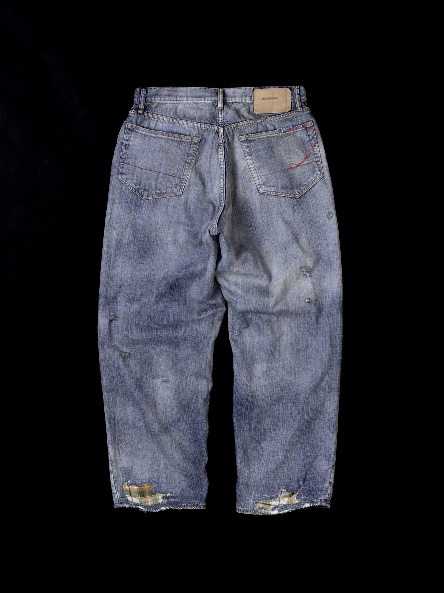 CHECK COMBI DENIM 5P PANTS / Indigo(REMAKE)
