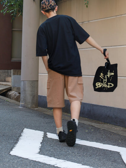 LINEN CARGO 3/4 / Camel