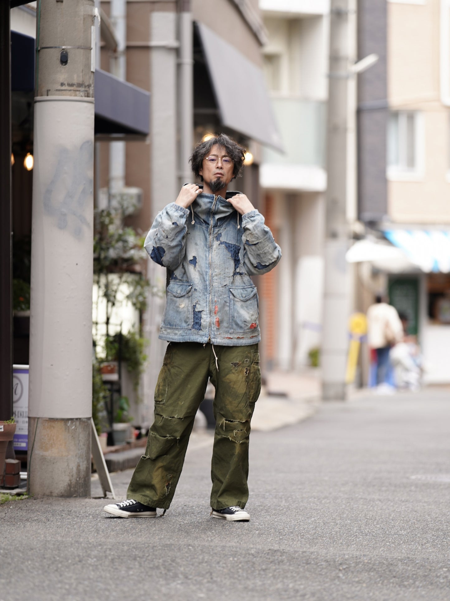 DUAL DENIM REMAKED FULLZIP PARKA / Indigo(remake)