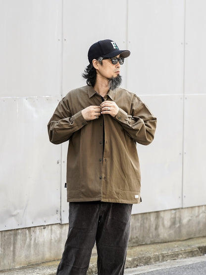 "fulton × organicsta" ORGANIC COTTON FLANEL SHIRT JACKET / Army  Green