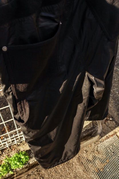 GLOSSY HYBRID WORK PANTS / Black