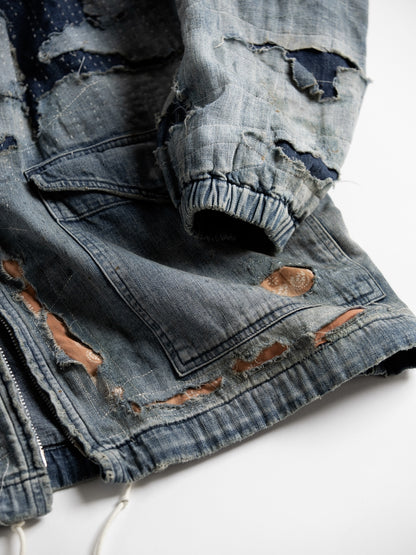 DUAL DENIM REMAKED FULLZIP PARKA / Indigo(remake)