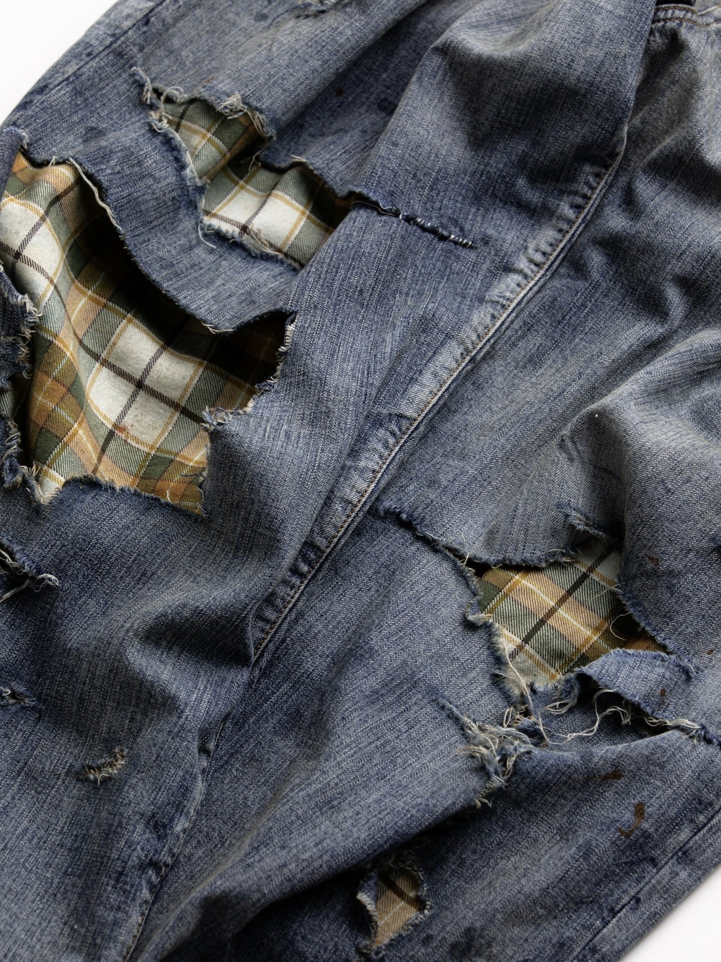 CHECK COMBI DENIM 5P PANTS / Indigo(REMAKE)