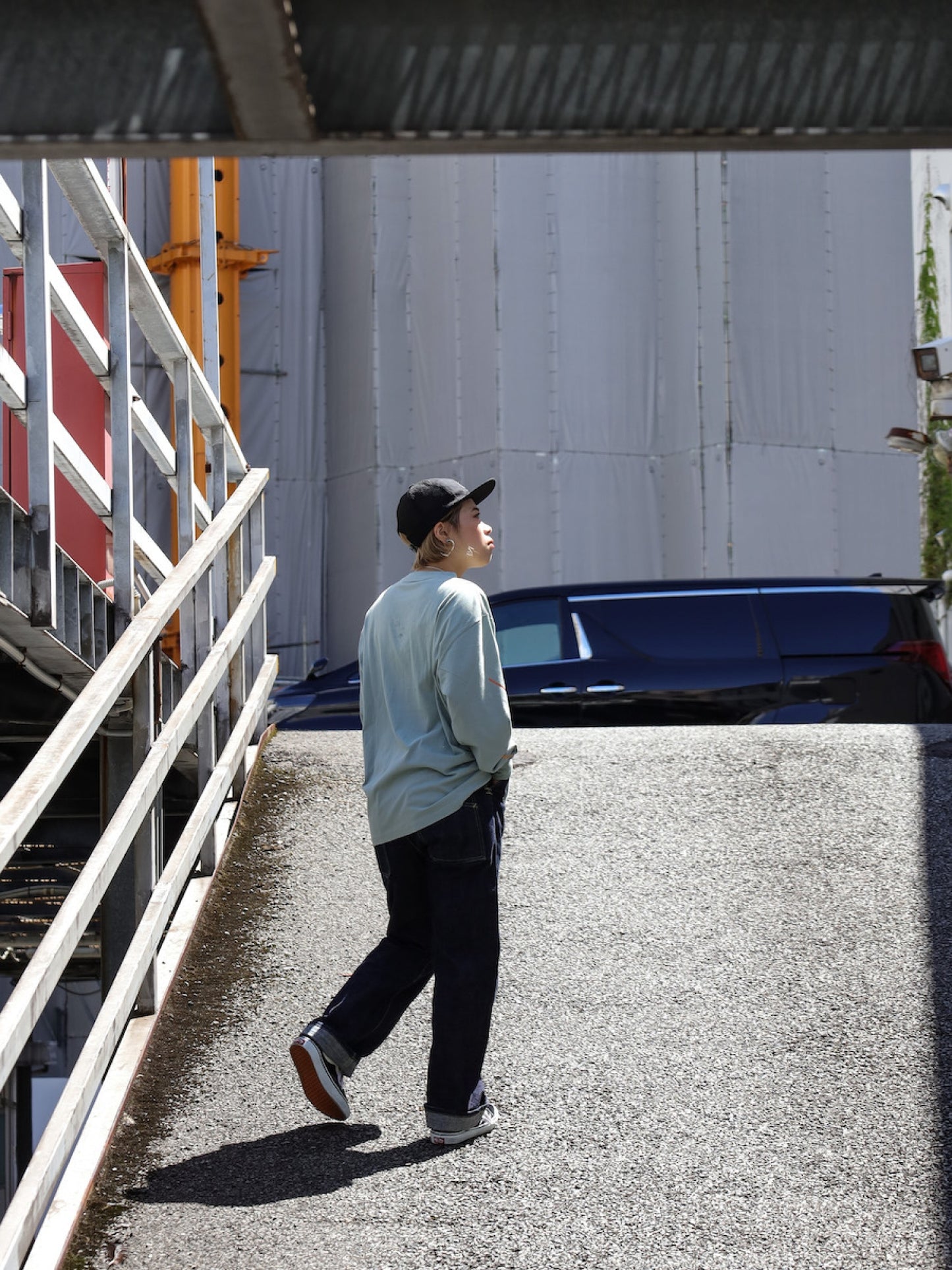 "NZ TOURIST" L/S TEE / Slate blue