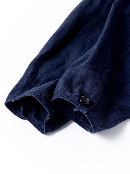 SULFUR DYED LINEN UTILITY JACKET / Navy