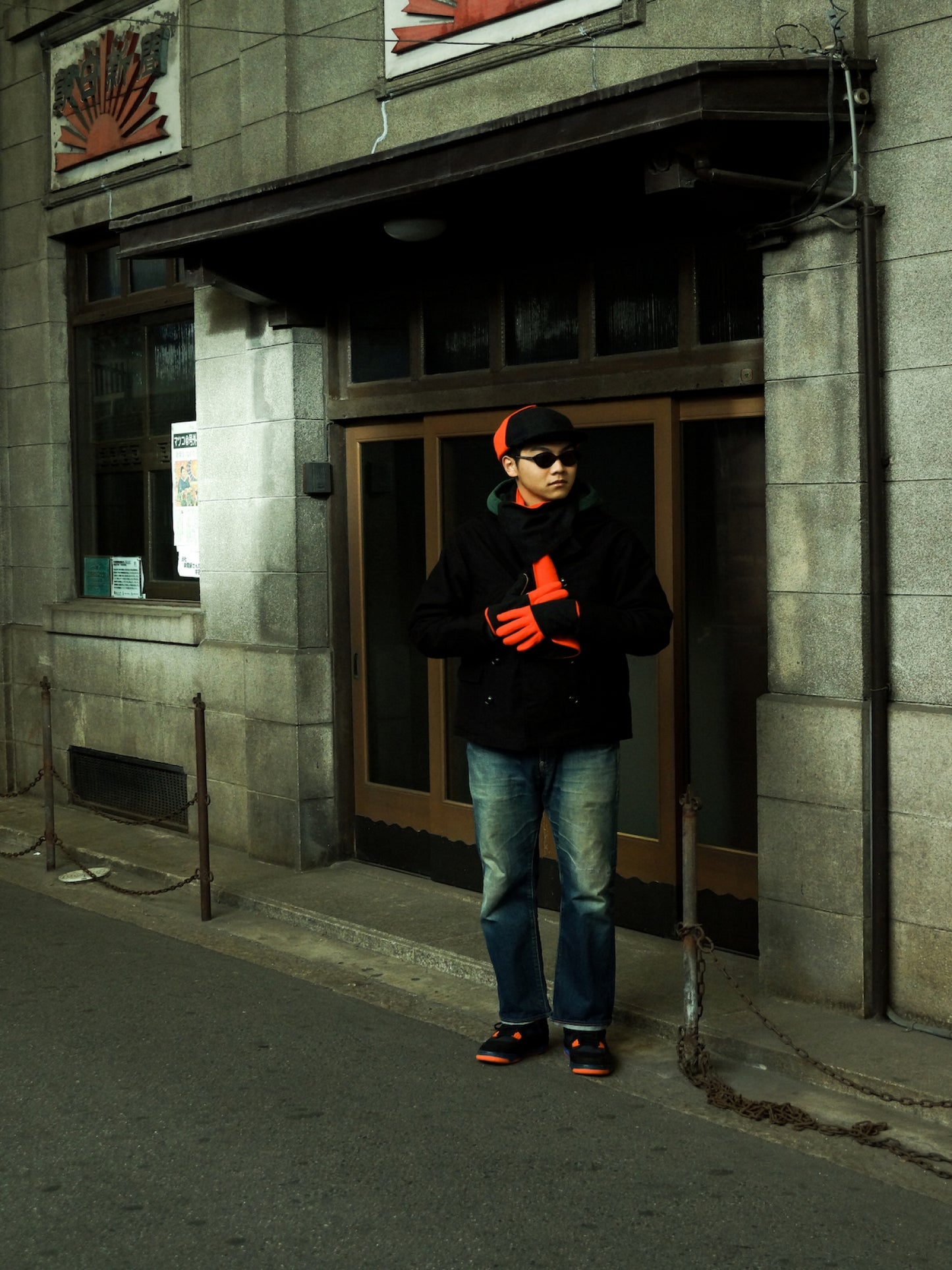 THE BOMBER COMB CAP / Black/orange