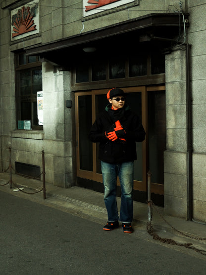 THE BOMBER COMB CAP / Black/orange