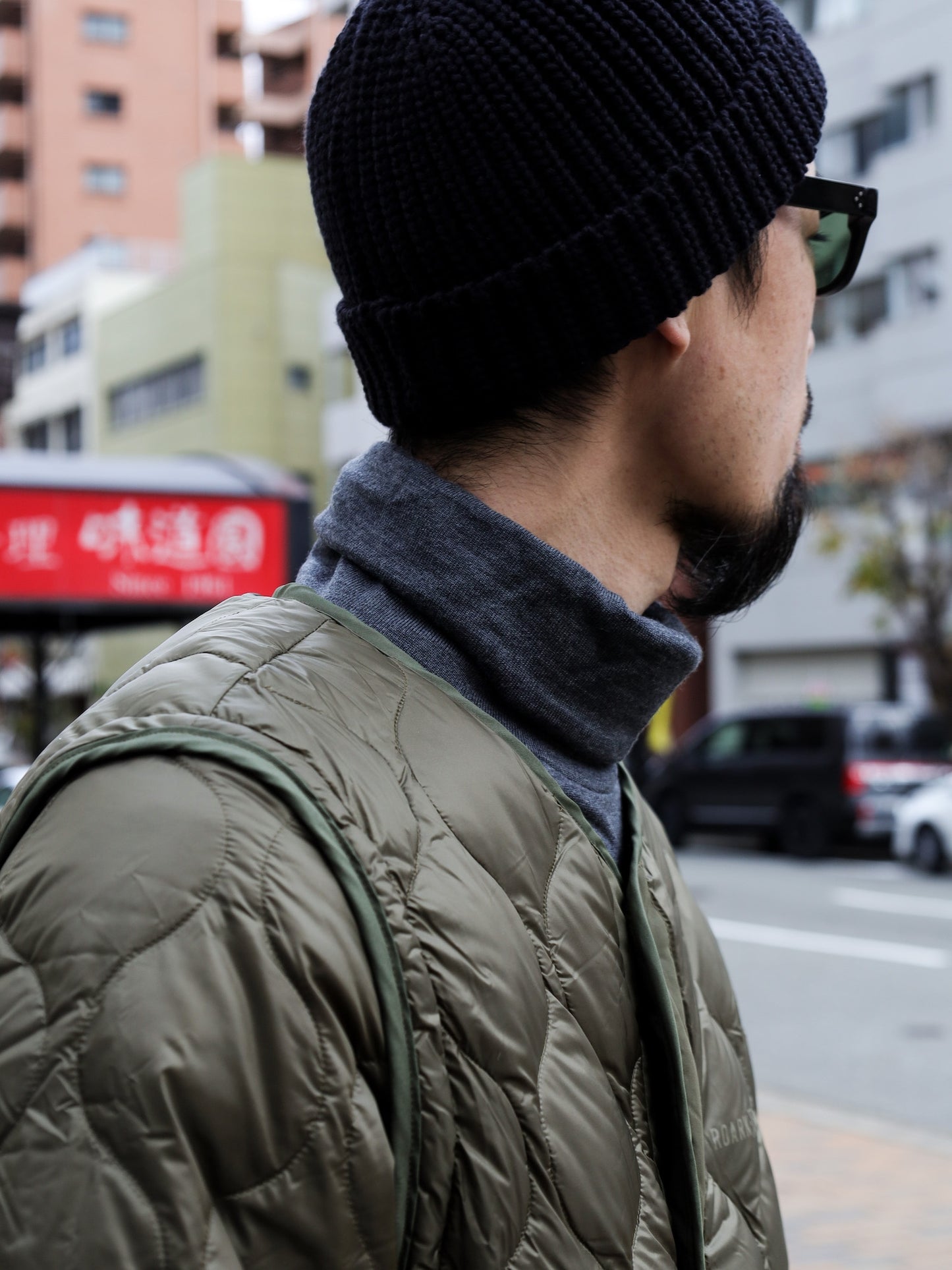 メリノウール裏毛タートルネック / グレー