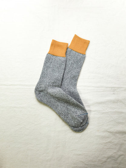 DOUBLE FACE CREW SOCKS SILK & COTTON / 3colors