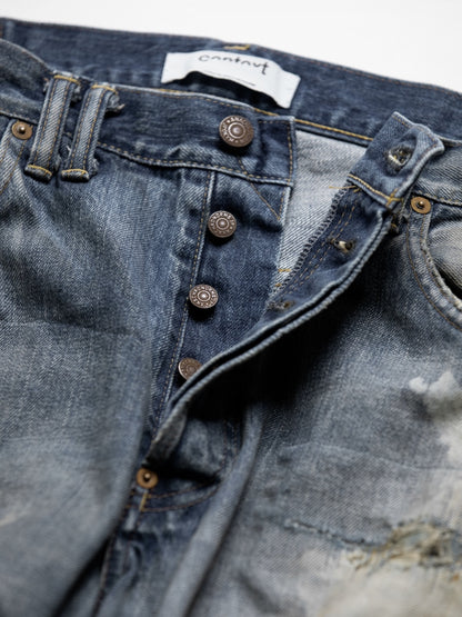 HARD REMAKED REGULAR TAPERED 5P PANTS / Indigo(remake)