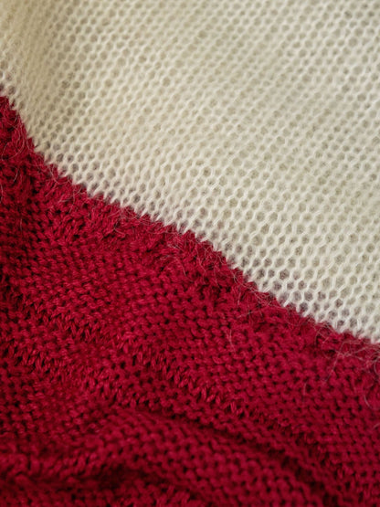 2TONE KNIT / Natural×red