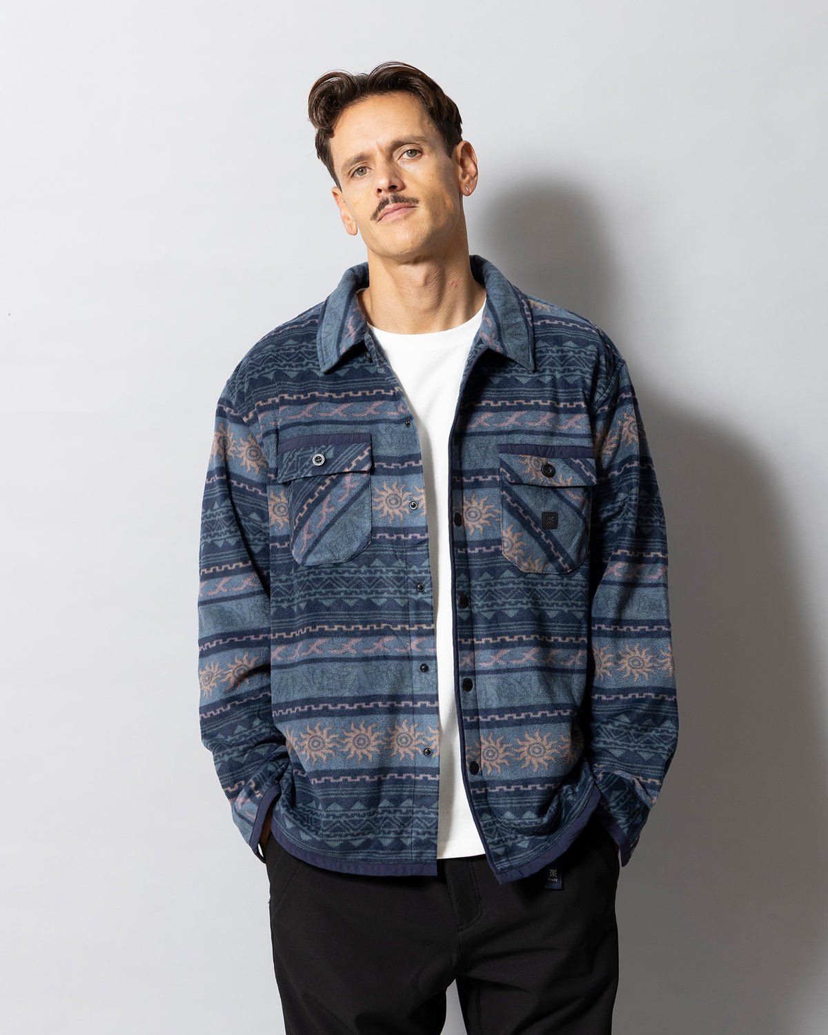 FLEECE EMBER OVER SHIRT / Navy