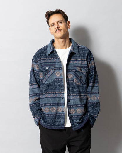 FLEECE EMBER OVER SHIRT / Navy