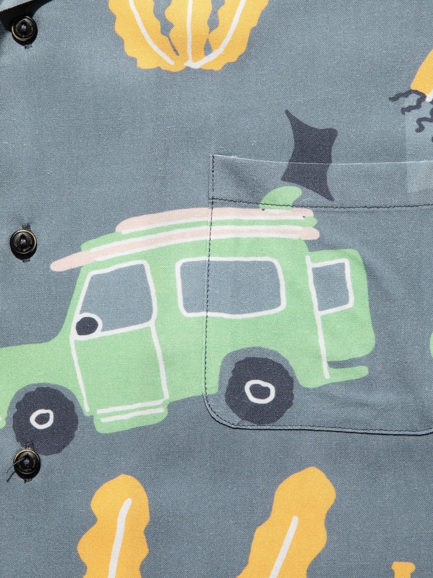 "GONZO VIAJE" S/S WOVEN / Slate blue