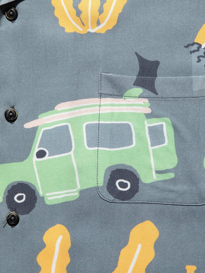 "GONZO VIAJE" S/S WOVEN / Slate blue