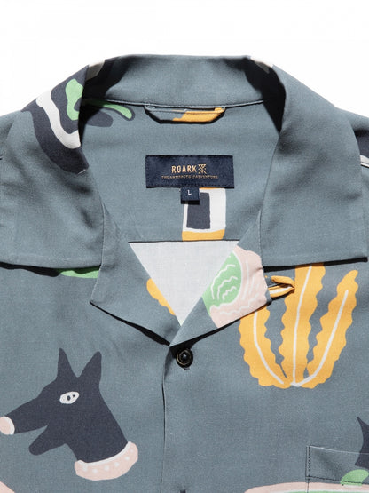 "GONZO VIAJE" S/S WOVEN / Slate blue