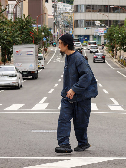 BASEBALL HALF ZIP JACKET / Navy tree camo