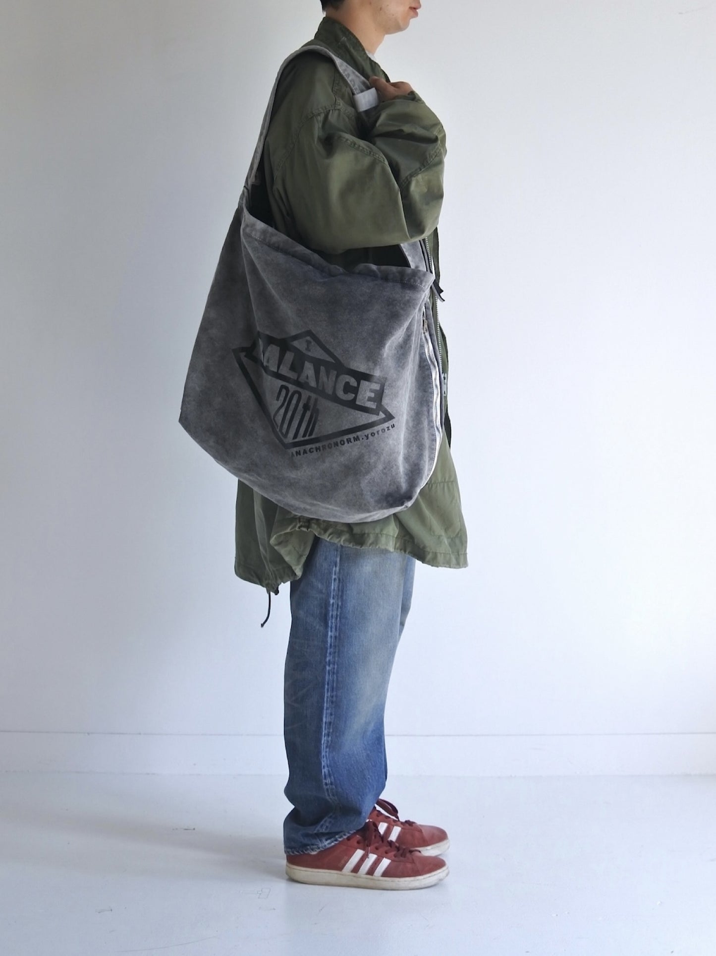 SULFUR  DYED CANVAS タスキショルダー / Black