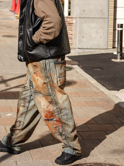 100-YEAR PROCESSING DENIM DECK OVER PANTS / FLATBUSH Ltd.