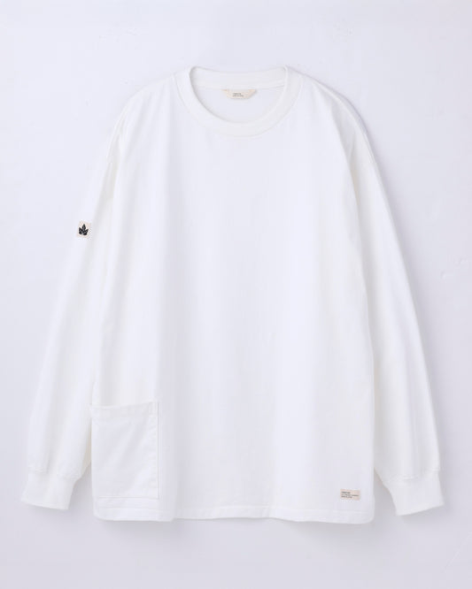 ORGANIC COTTON CHILL POCKET LONG TEE / white