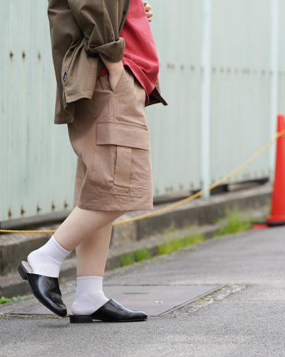 LINEN CARGO 3/4 / Camel