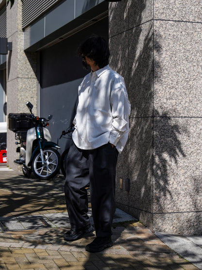COTTON STRIPE SLIT SHIRT / White