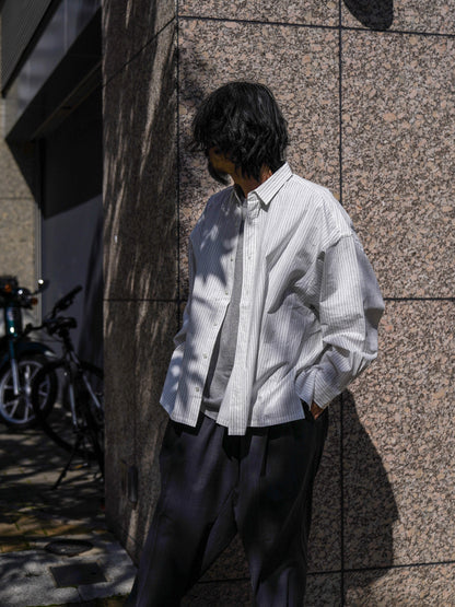 COTTON STRIPE SLIT SHIRT / White