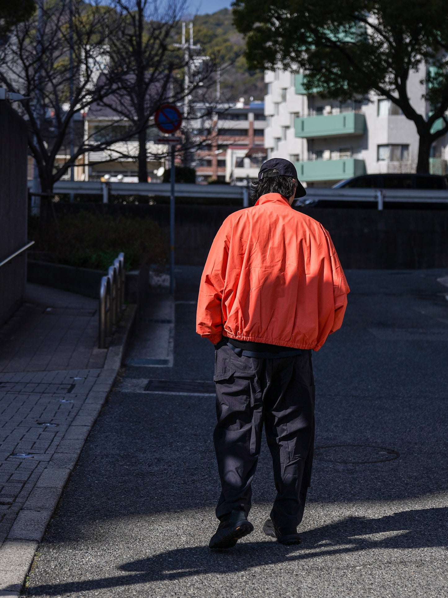 ZIP NYLON SPORTY JACKET / Orange