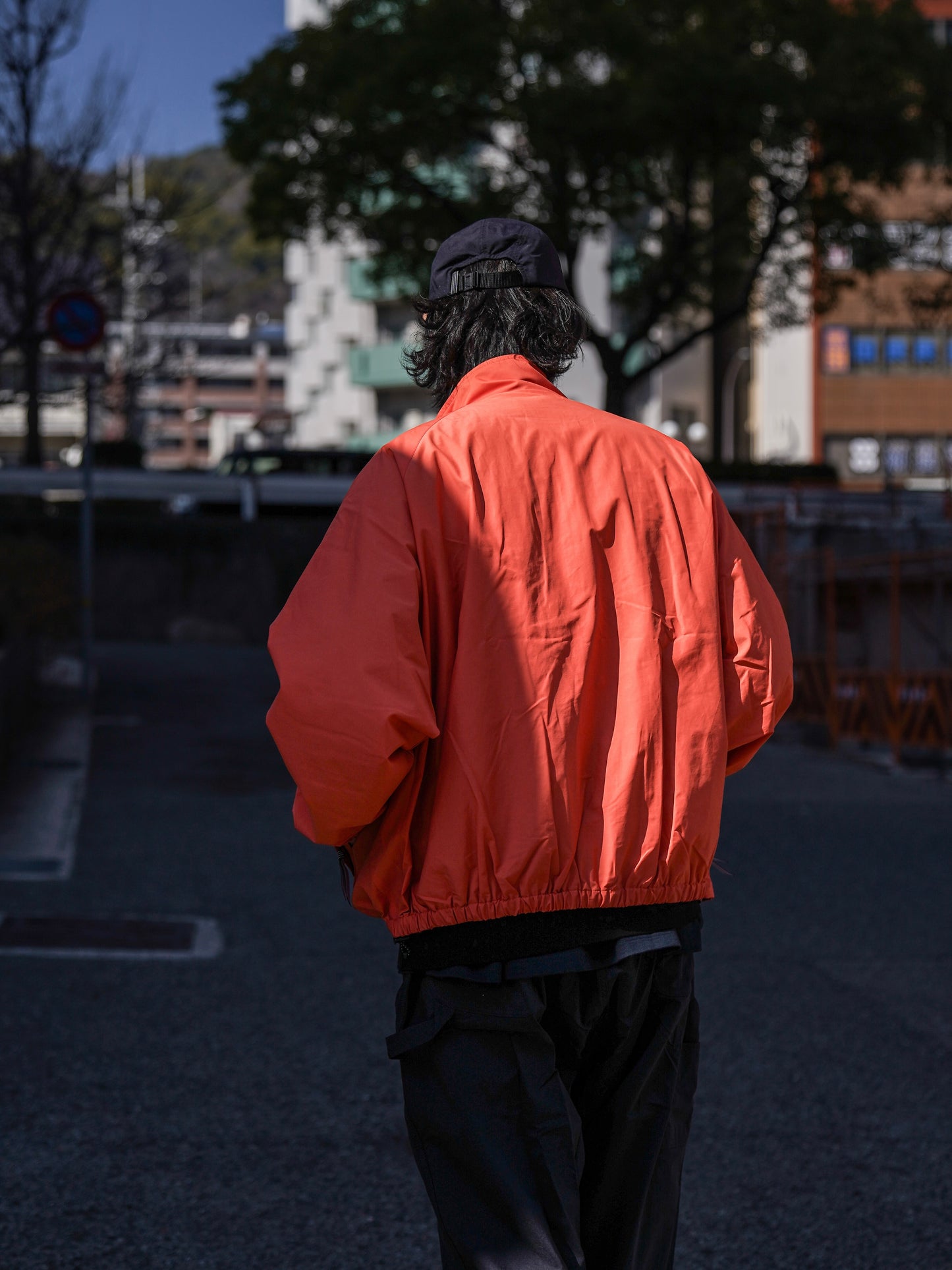 ZIP NYLON SPORTY JACKET / Orange