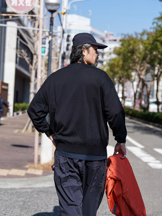 BIG LS COTTON KNIT TEE / Black