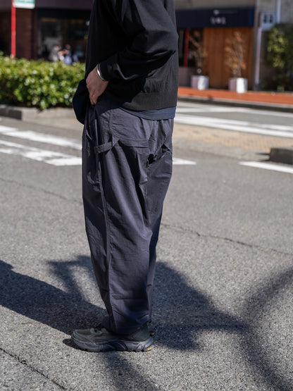 NYLON DOUBLE KNEE PANTS / Charcoal