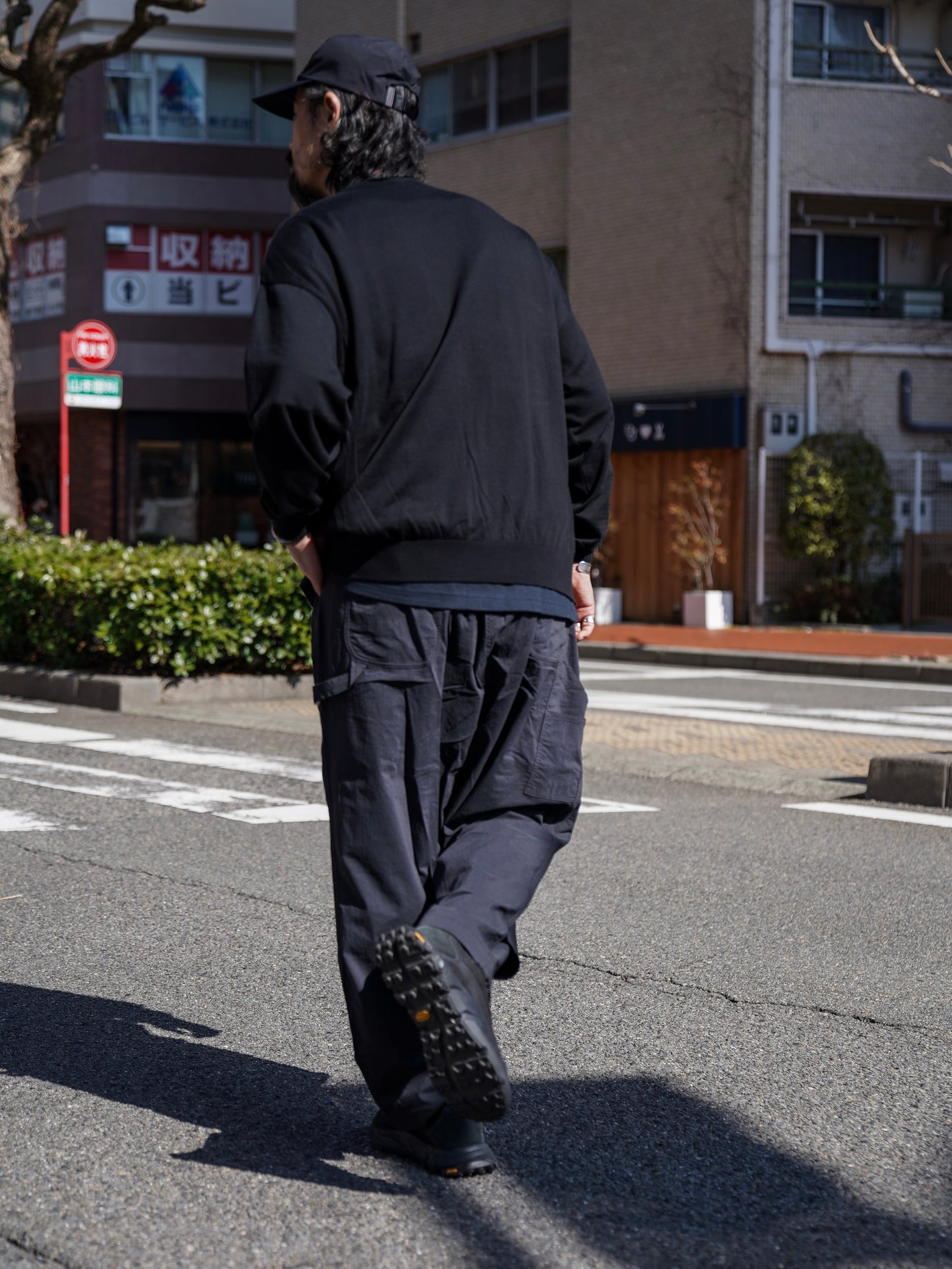 BIG LS COTTON KNIT TEE / Black